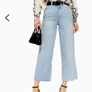 Topshop cropped wide leg high waist jeans